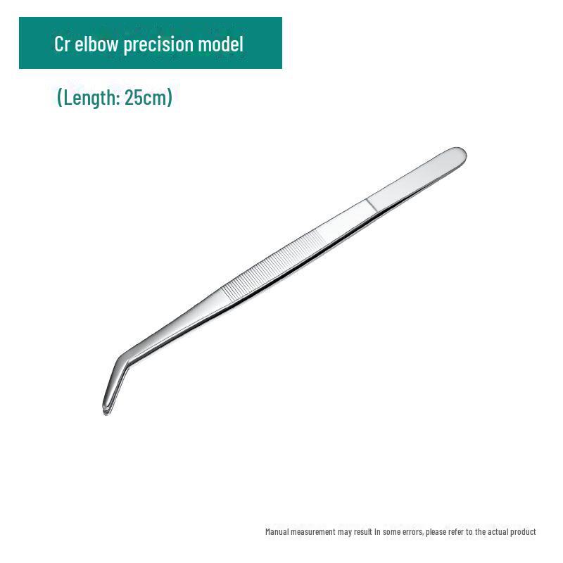 Silver Stainless Steel Non-Slip Tea Tweezers with Extended, Thickened Teeth