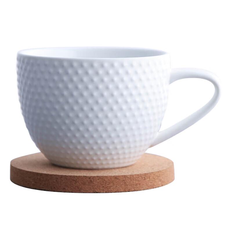 HYX Art Ceramic Coffee Mug with Wooden Coaster