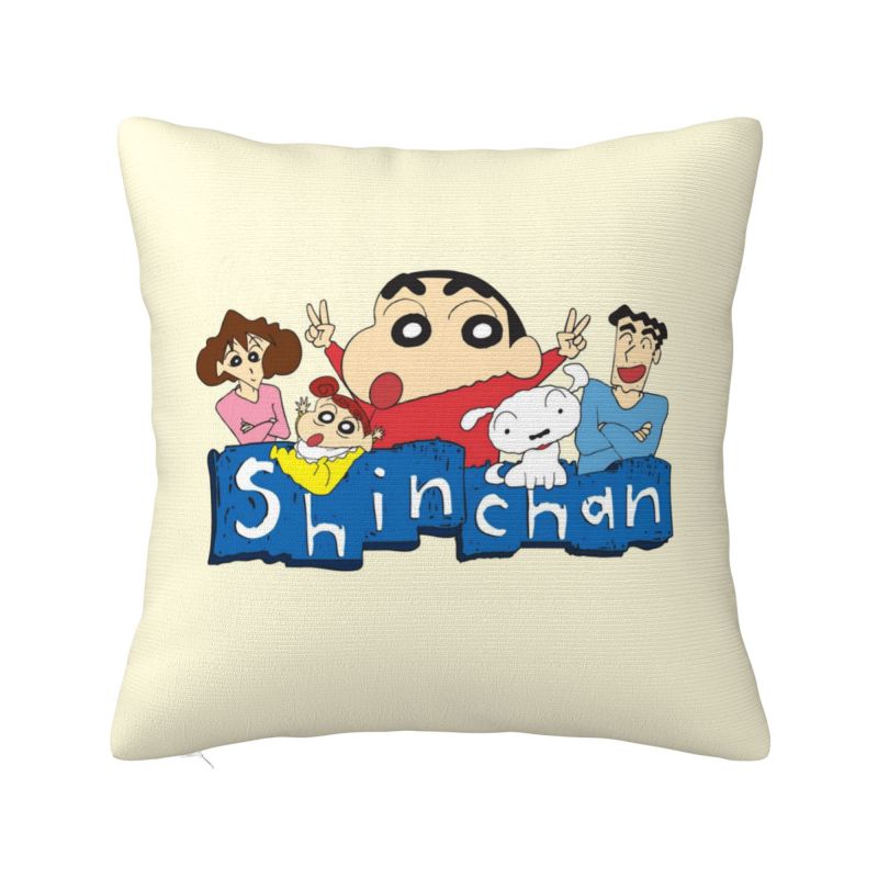 Custom Crayons Shins Chans Cartoon Nordic Throw Pillow Covers Anime Manga Chair Cushion 30cmx30cm