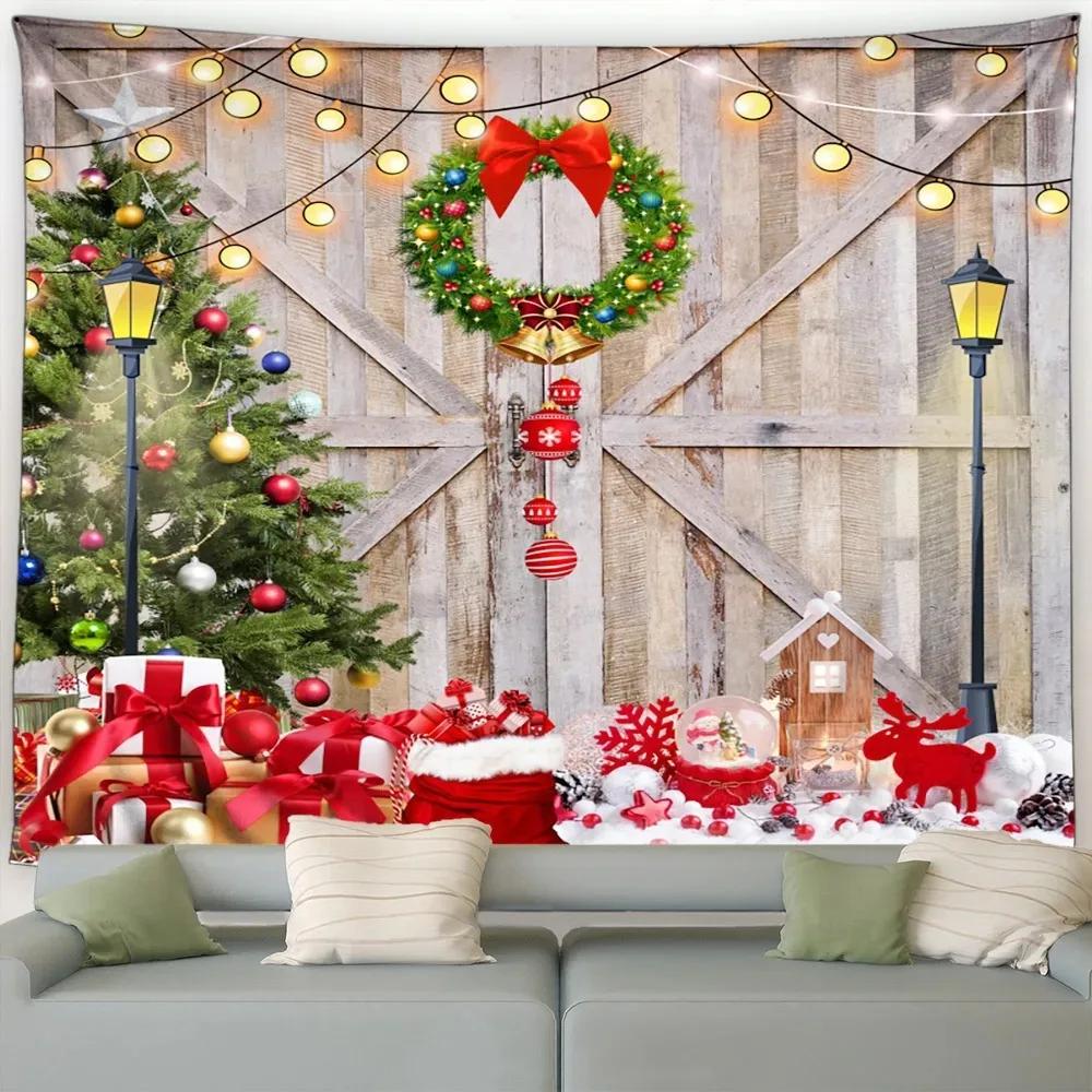 Christmas Tree Snowman Tapestry Bedroom Living Room Home Christmas Decoration Tapestry