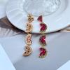 Luxury Zircon Rhinestone Watermelon Dangle Earrings