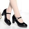 Cheongsam shoes catwalk shoes model mid-heel shoes women's waterproof platform thick-soled mid-heel thick heel, single shoes