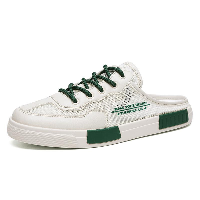 Summer Breathable Hollowed Out Mesh Shoes with Trendy Toe Caps, Half Slippers, and Pedal Shoes
