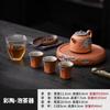 Retro coarse pottery teapot teacup Kung Fu tea set light luxury high-end home office meeting   new