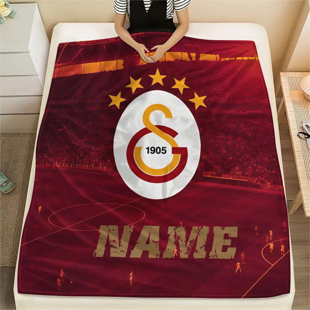 Custom Name,Galatasaray SK Printed Flannel Blanket, soft throw for bedroom sofa, washable, Christmas present, great gift.