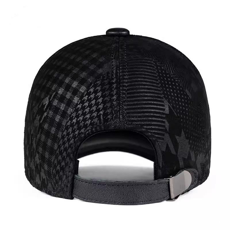 Men's Sheepskin Duckbill Cap: Autumn/Winter Outdoor Leisure Hat for Middle-aged & Elderly