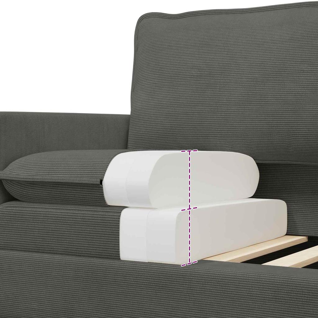 Sofa Set 2 pcs Dark Grey Fabric