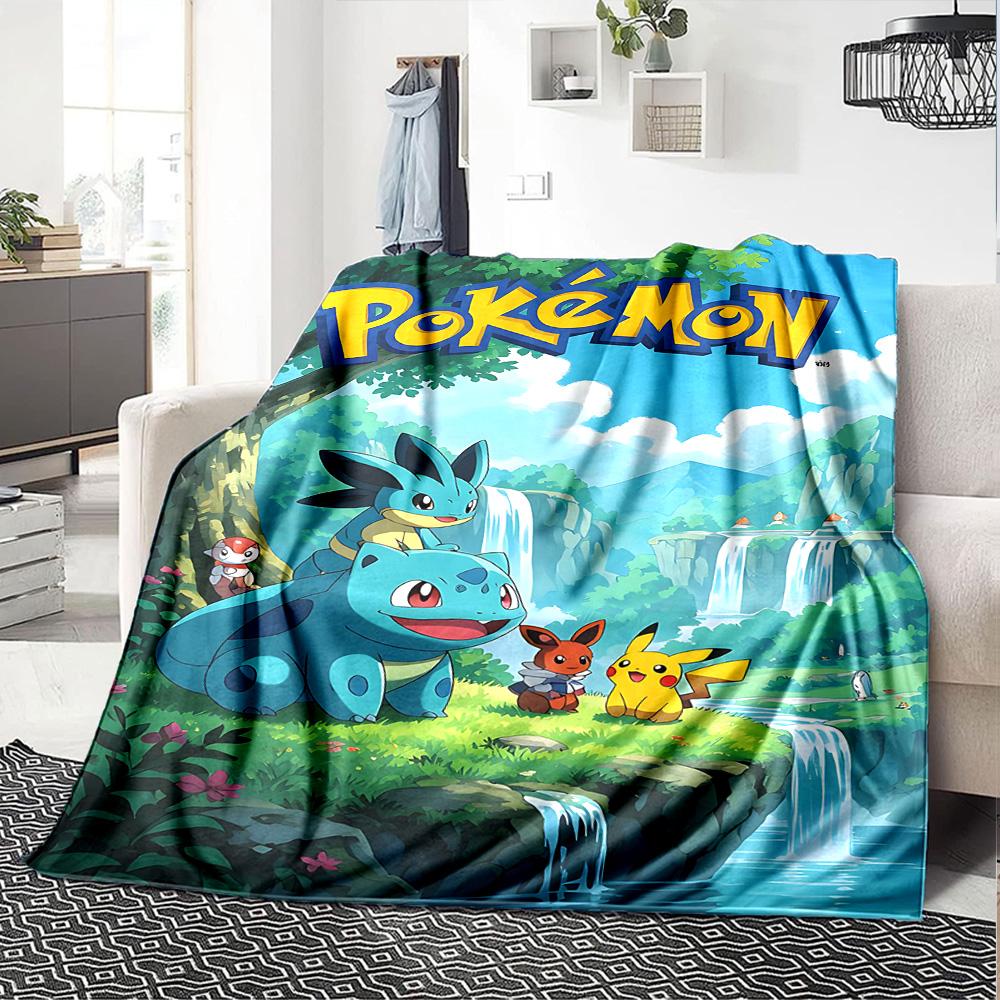 1pc Pokmon Adventure Begins Flannel Blanket,Ultra Soft Warm Plush Throw for Home Bedroom Bed Sofa Cover Camping Picnic gift Y72428