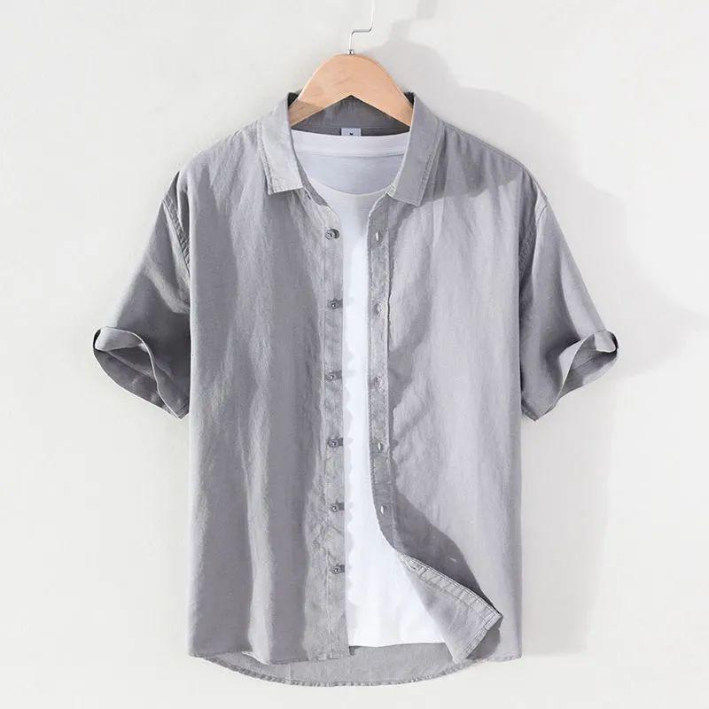 Japanese Cotton Linen Long-Sleeve Shirt - Casual, Loose, Solid Color, Fresh Youthful Style