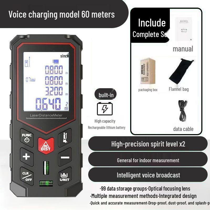 High-Precision Red Light Infrared Laser Rangefinder and Handheld Electronic Measuring Instrument
