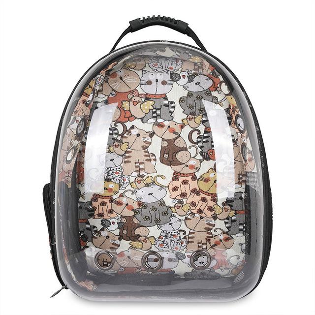 Cat Bag Cat Carrier Bag Outdoor Pet Shoulder Bag Carriers Backpack Breathable Portable Travel Transparent Bag for Small Dogs Cat