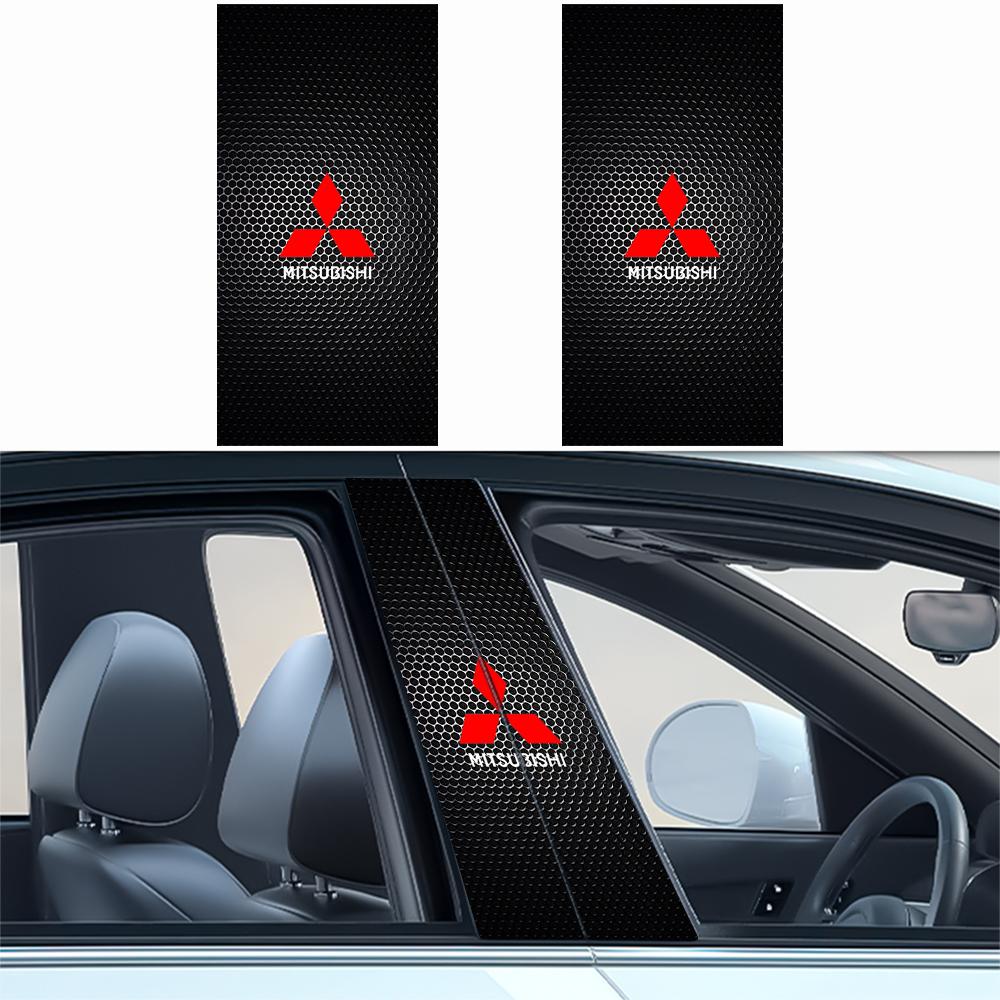 Adesivi Decorativi per Montante Centrale, Portiere Auto, Emblemi Auto per Mitsubishi X EX ASX L200 Colt Outlander Pajero Lancer Eclipse