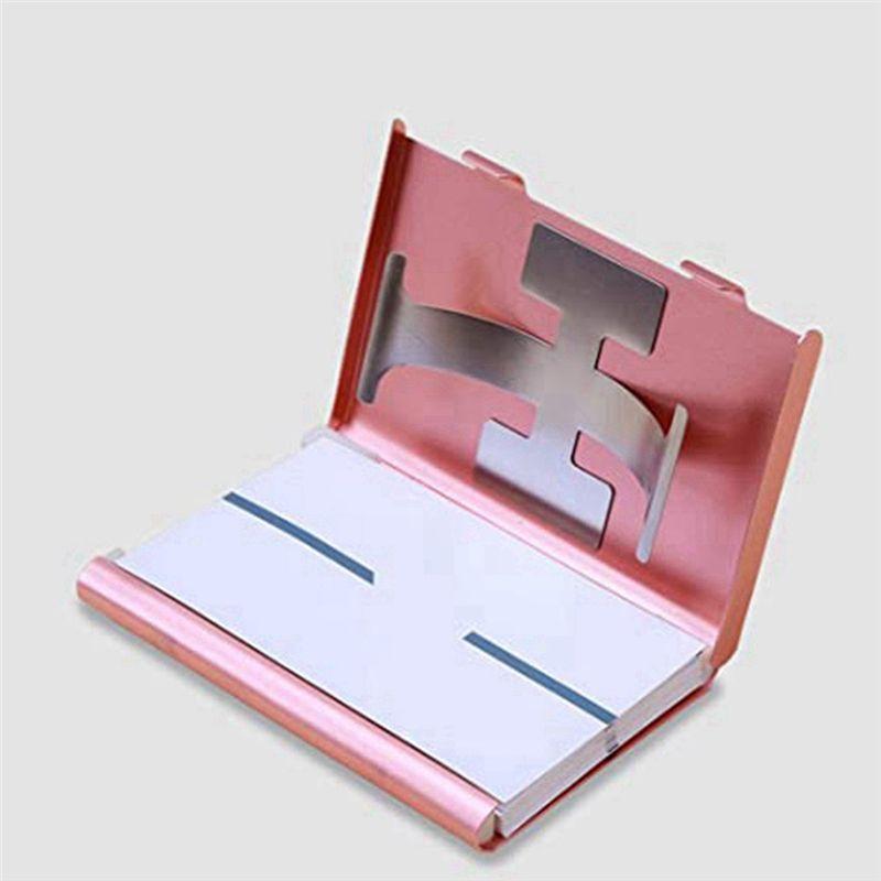 BHBL Metal Business Card Holder Protective Sleeve Thumb Slider Push Open Suitable for ID Card Male and Female Design
