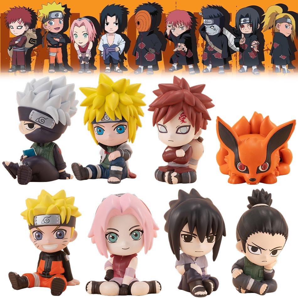 8Pcs/Set Anime Naruto Figure Kakashi Sasuke Uchiha Itachi Gaara Haruno Sakura Action Figural Q Version PVC Model Kids Toys Gift
