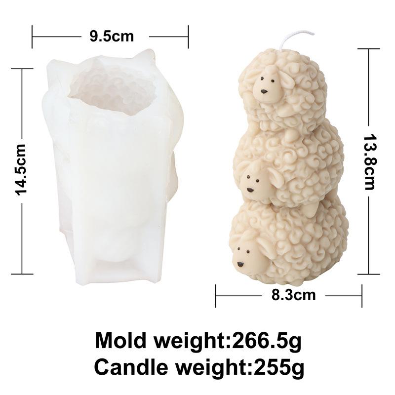 3D Cute Stacked monkey candle silicone mold lovely animalcake chocolate silicone mold rabbit tortoise bear resin silicone mold