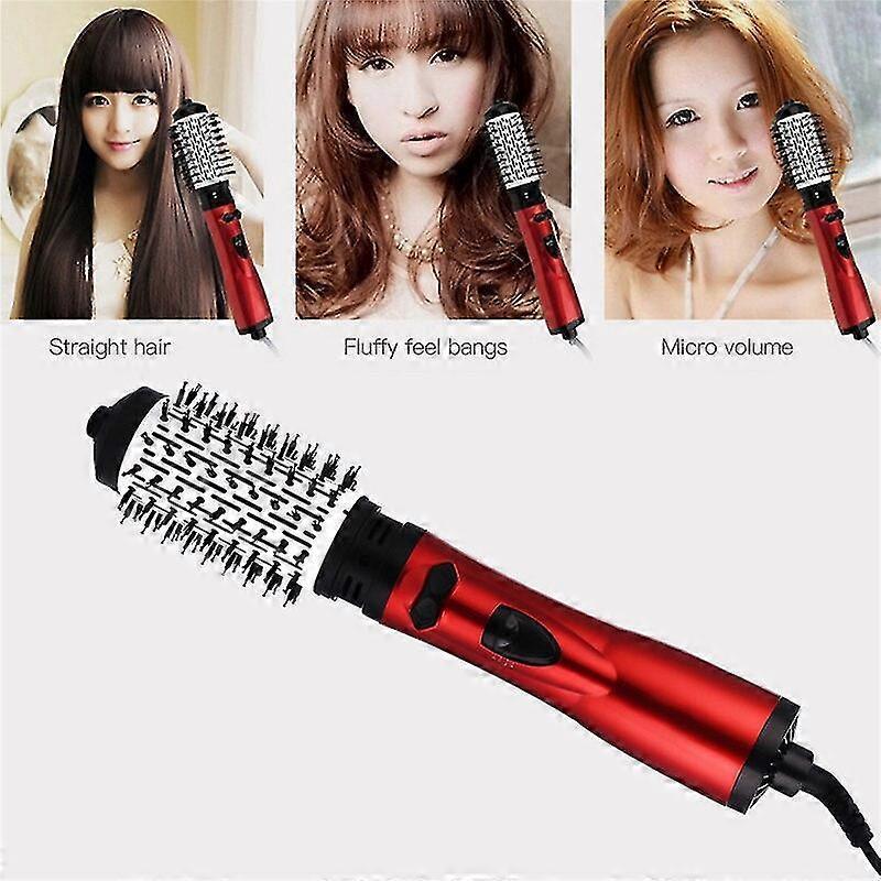 Electric Hair Brush Professional Hair Curling Roller Wand Tourmaline Ceramic Hair Curler Blow Dryer Comb With 2 Heads