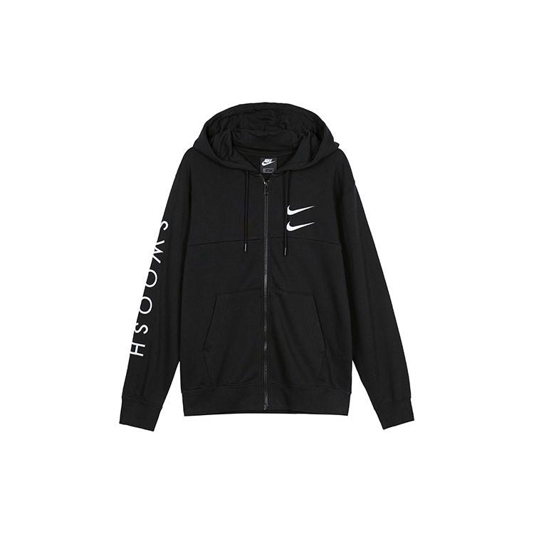 Nike Double Hook Embroidered zipper Sport hooded Jacket Men  Black White  Men s CU3927-010 XXL