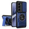 For Infinix Hot 60 Pro+ 4G Magnetic Case Ring Holder Foldable Kickstand TPU PC Phone Cover with Camera Lens Slider