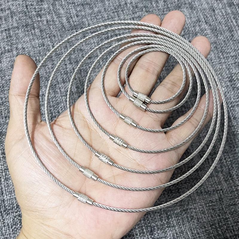 Multipurpose Steel Wire Key Chain with Anti-Lost Buckle and Storage Ring