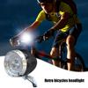 Faro de Bicicleta Vintage Carga USB Clásico para Bicicleta de Montaña Luz Delantera 3 Bombillas LED Iluminación Delantera para Bicicleta Accesorios de Ciclismo