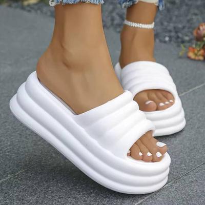 Pantofole Rosa con Zeppa e Plateau da Donna Estive Sandali con Zeppa e Fondo Grosso da Donna Ciabatte Antiscivolo da Esterno