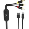 Kashimura RCA Conversion Cable, Type-C Only, Allows Charging While Displaying Video, Cable Length (RCA (Red, White, Yellow) To Type-C Male): Approx. 1