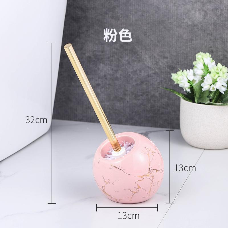 Imitation Marble Ceramic Base Toilet Brush and Holder Bathroom Toilet Gap Cleaning Supplies Soft Brush Bathroom Accessories