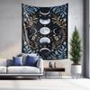 Elegant Blue Leaf Moon Phase Tapestry Perfect Wall Art for Bedroom Living Room  Meditation Space