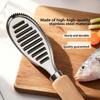 Stainless Steel Fish Scale Remover, Manual Fish Scaler With Wood Handle, Fish Cleaning Tool, Built-In Ginger Garlic Grater