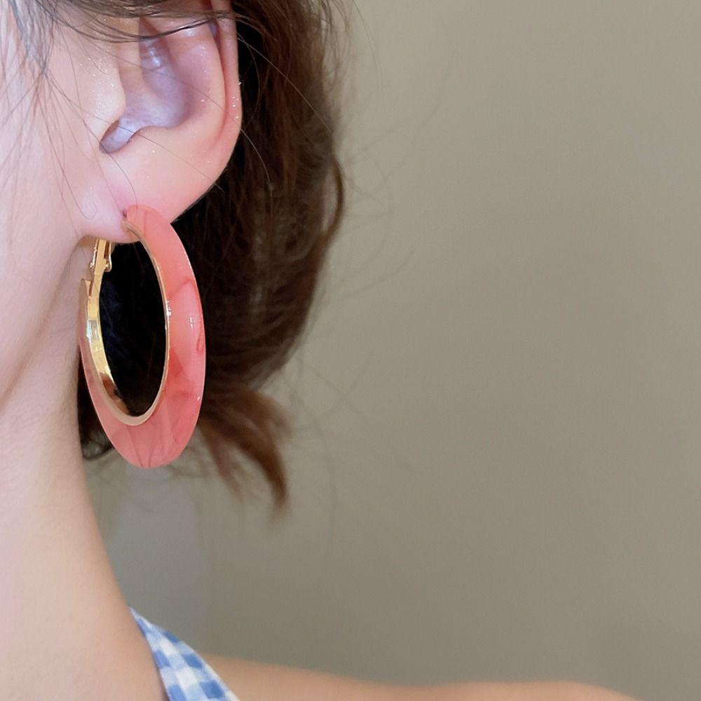 Trendy Leopard Print Earrings Acetic Acid Geometric Earrings Set Acetate Hoop Earrings Women