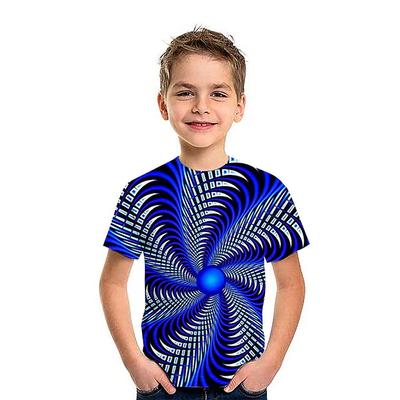 Modisches Buntfarbenes Tie-Dye-Print Jungen Mädchen Kreatives T-Shirt, Kurzarm Rundhals-T-Shirt Oberteile, Kinderkleidung Für Den Sommer