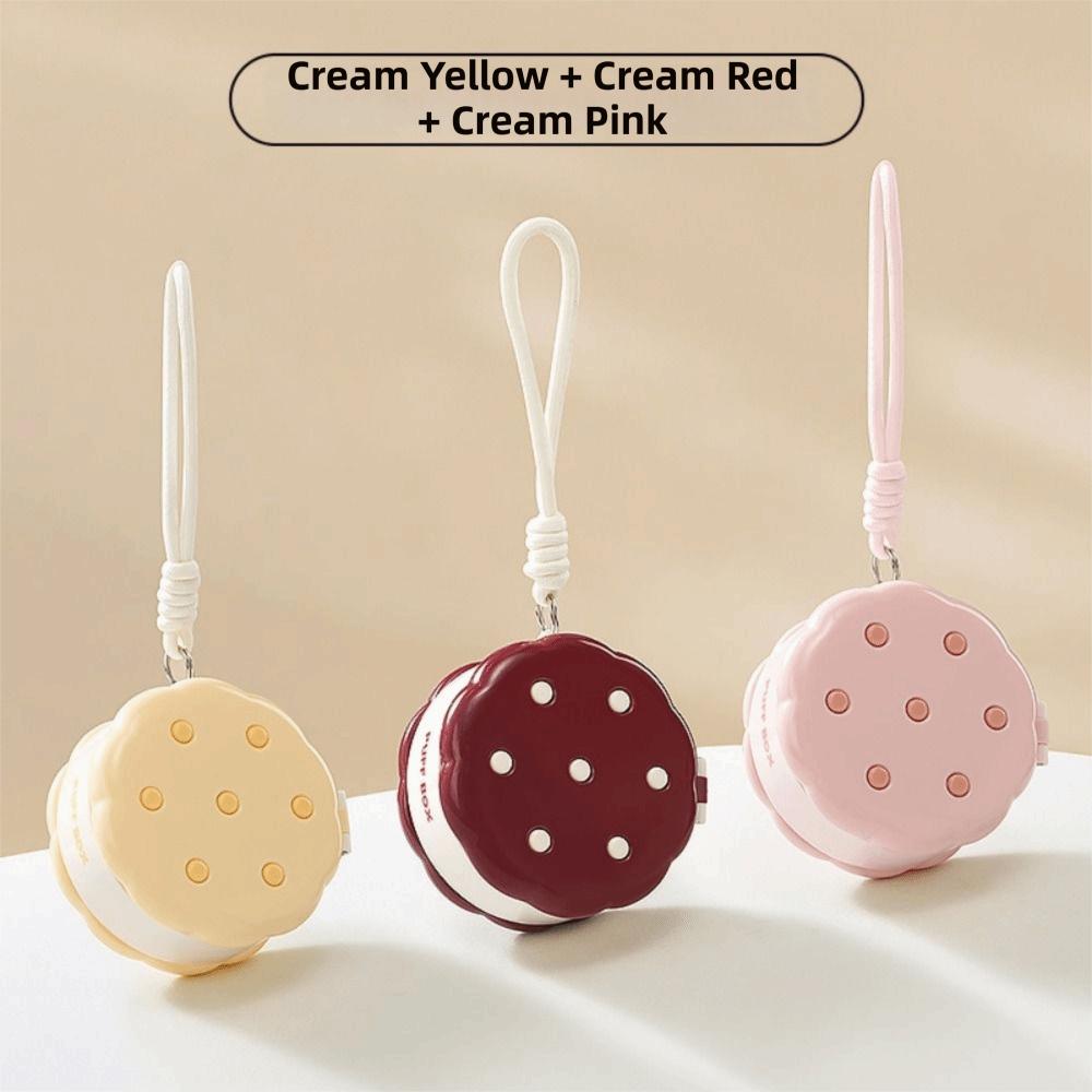 1/2/3Pcs Cookie Shape Powder Puff Storage Box Multifunctional Dustproof Case  Portable Use