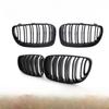 1 pereche grila de curse cu bara de protecție față pentru BMW E81 E87 E82 E88 128i 130i 135i 2008-2013, negru lucios, dublu, grila de curse