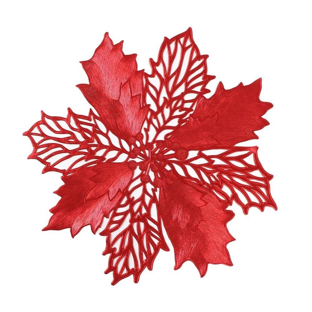 Decoration Heat Insulation Christmas Table Placemat Anti-scald Anti-slip Flower Dining Mat Coaster Glossy Cup Mats Craft