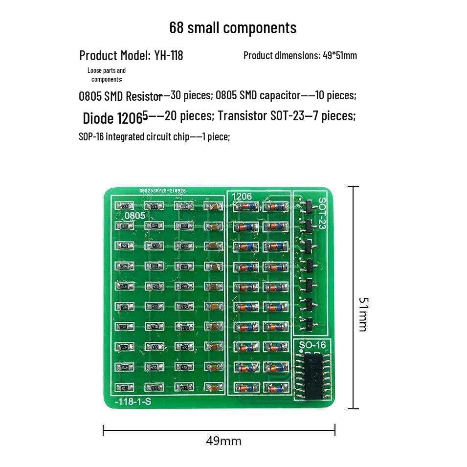SMD Component Soldering Practice Board Kit – DIY Electronic Training for Electricians
