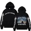 Bluza z nadrukiem logo West Coast Chopper, Męska Vintage Streetwear Unisex Bluza z długim rękawem, Czarny Styl Hooded Top