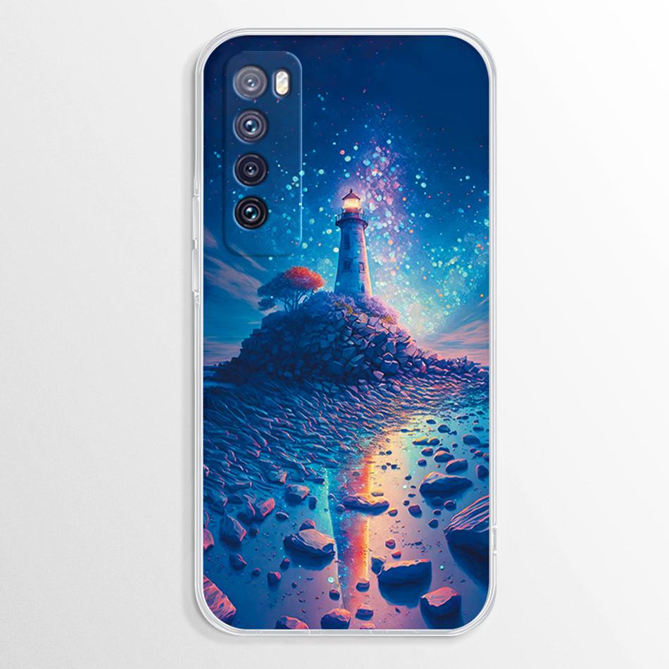 

For Huawei Nova 7 5G Case Nova 7 SE Clear Marble Soft Silicone Phone Back Cover Fundas For Huawei Nova 7 5G Nova7 SE Case Bumper Huawei Nova 7 SE