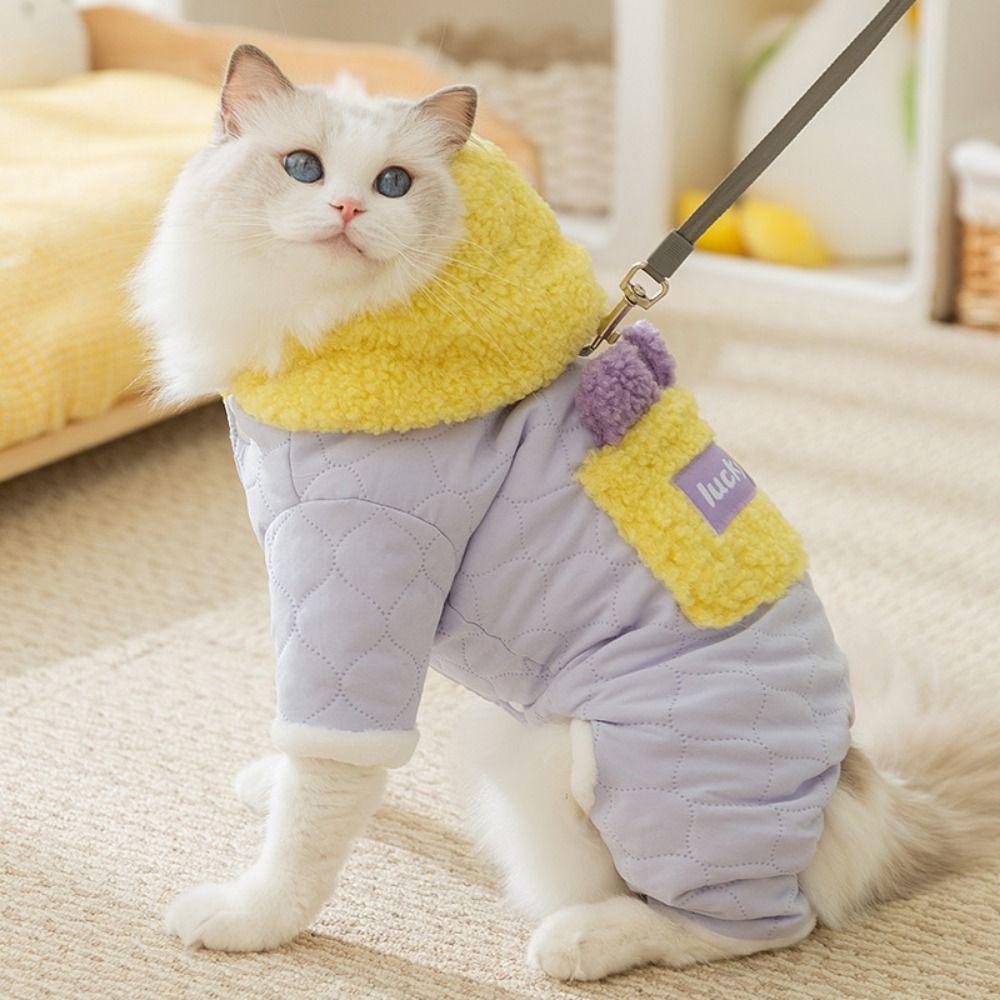 Cartoon Pet Jumpsuits Stylish Thickened Dog Costume Funny Winter Puppy Clothes  Pet Supplies