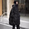 Winter new thickened loose down jacket women's hooded casual large size long knee white duck down jacket