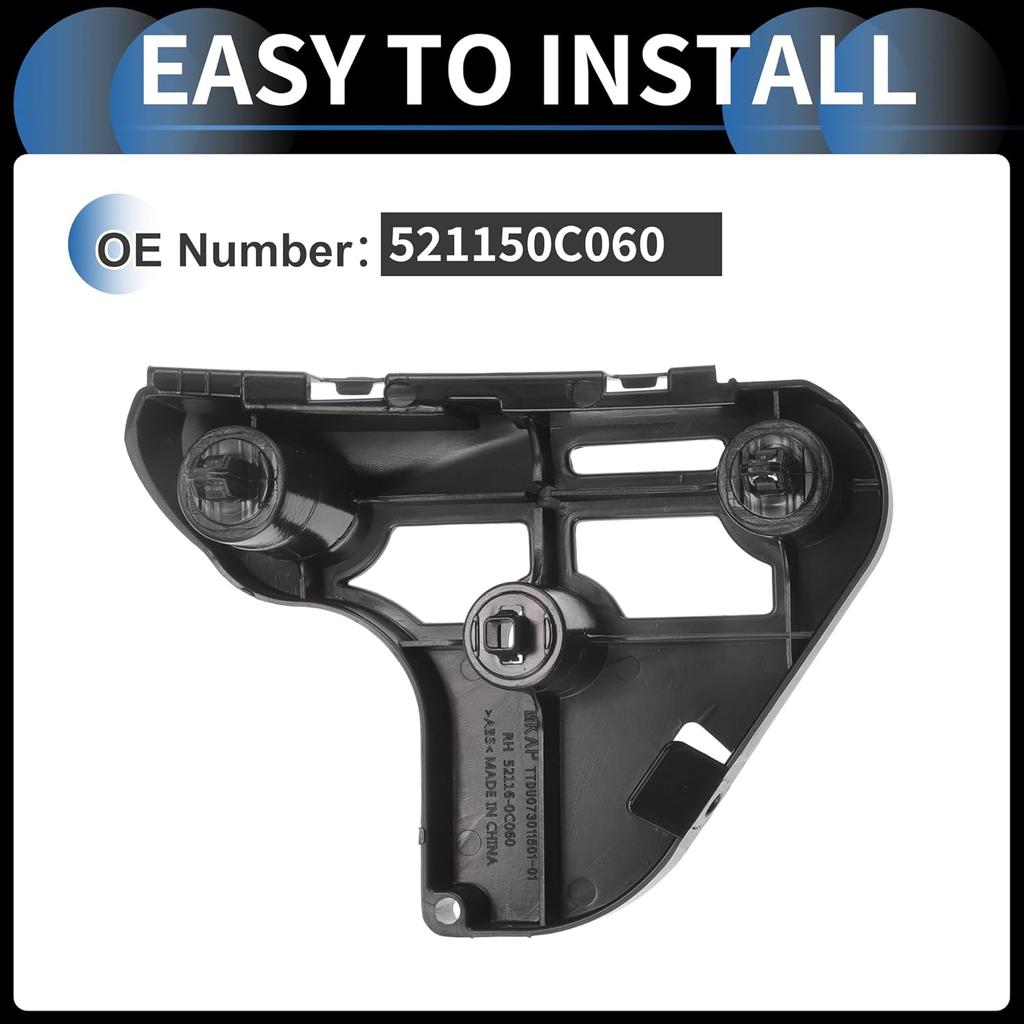 Bumper Support Bracket, Right Side Front Bumper Retainer Bracket Hold Mount No.521150C060 for Toyota Tundra 2007-2014 ABS Black, 1 Pc