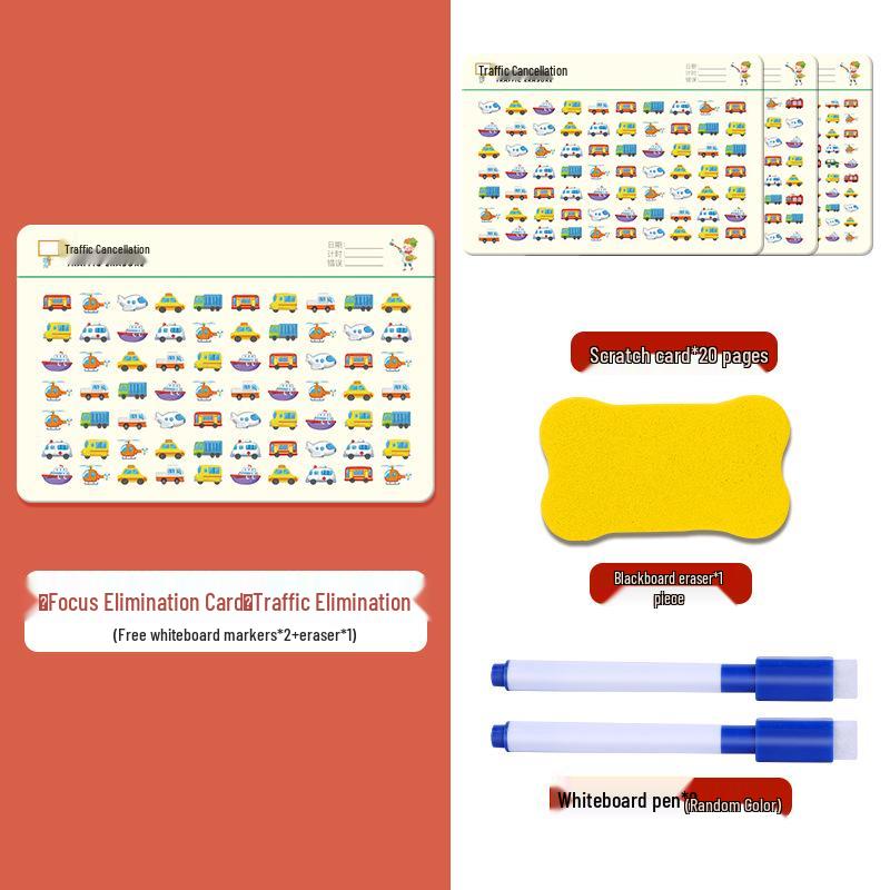 Kids' Focus Training Number Cancellation Cards: Educational Toys for Elementary Students