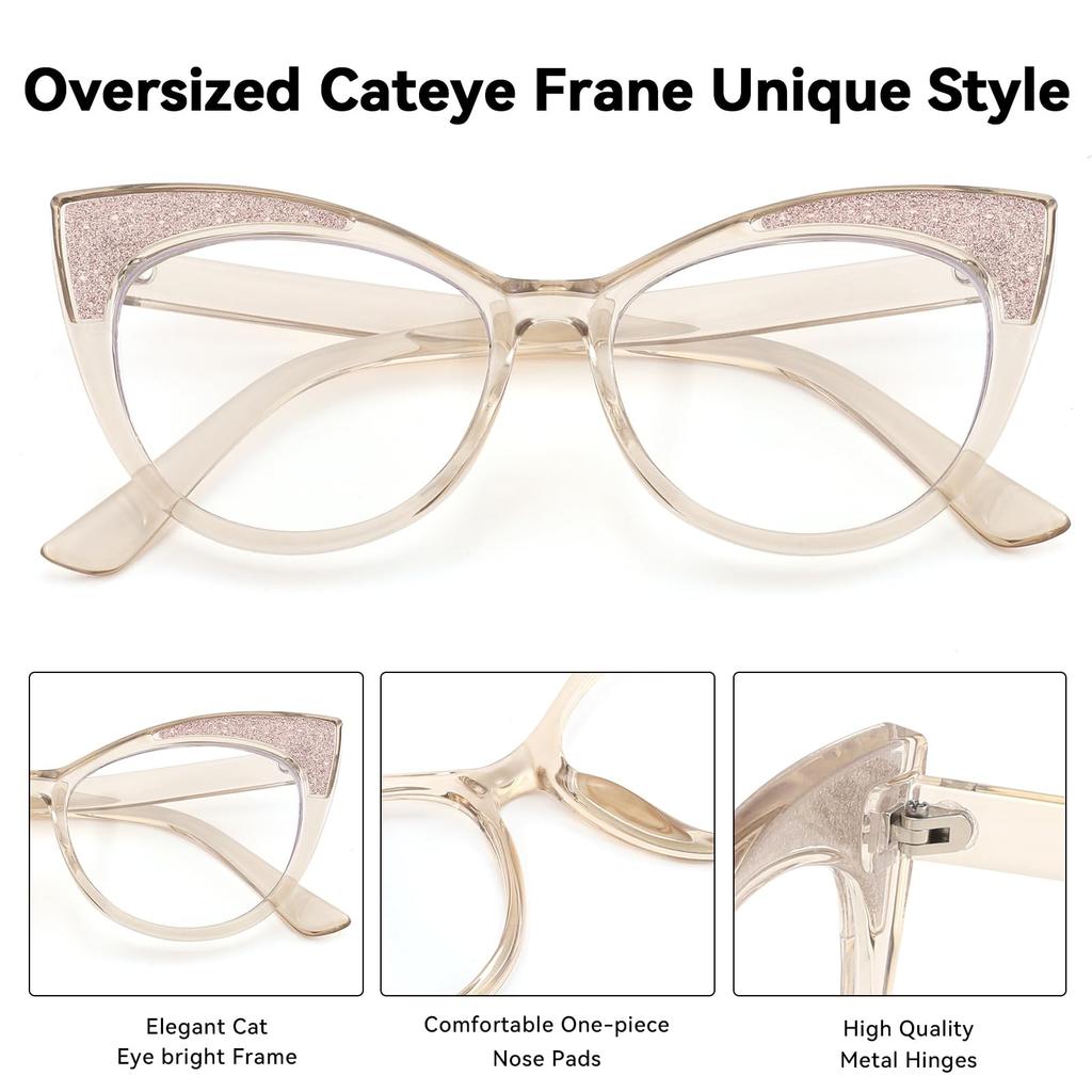 Karsaer Cat Eye Frame Glasses for Women Men Computer Eyeglasses Coloured Spectacles E1322