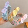 Children Knotted Bowknot Hairband Flower Print Hairhoop for Casual Wear And Spring DressingUp Accessory Party Headwear