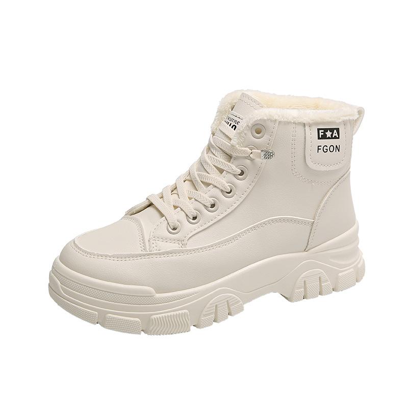 Fleece High-top Snow Boots Women's 2025 Winter New Student Ins Korean Version of Thermal Casual Shoes Cotton Shoes 920-1