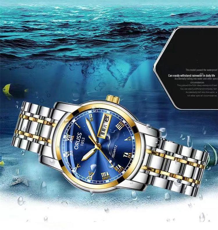 Montre Suisse Automatique Lumineuse en Acier Inoxydable avec Calendrier pour Homme – Quartz Style Coréen pour Couples