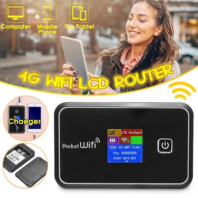 Router Mobilny WiFi 4G LTE FDD/TD 150Mbps Mobilny MIFI Przenośny Bezprzewodowy Kieszonkowy Hotspot Router Szerokopasmowy Ekran LCD