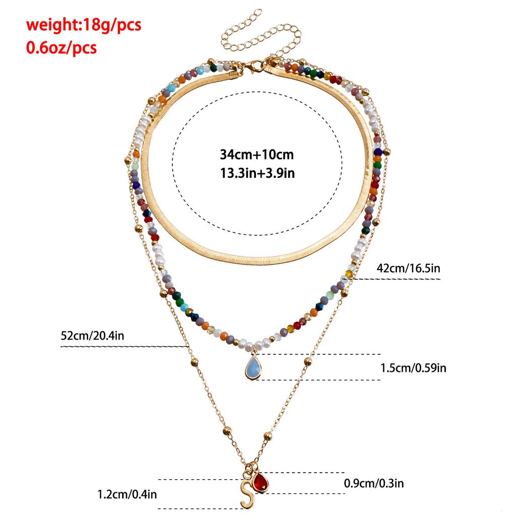Bohemian Multi-layered Beaded Necklace Colorful Boho Beaded Necklace for Women Ethnic Jewelry Accessories