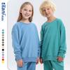 Bluza z kapturem dla dzieci Unisex, ciężka bawełna 350G, polar, okrągły dekolt, casualowy top