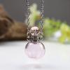 Perfume Vial Pendant Necklace Transparent Aroma Essential Oil Diffuser Pendant Refillable Spherical Perfume Bottle Necklace for Women Unique Jewelry