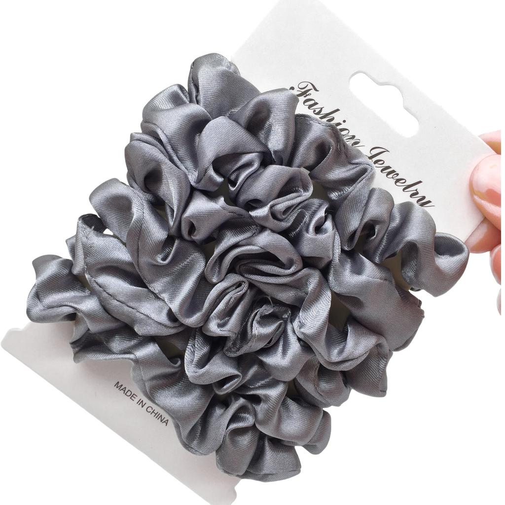 6/5pcs/set Satin Hair Scrunchies for Women Small Cute Scrunchy for Hair Headwear for Ponytail Accessories Rubber Band Black